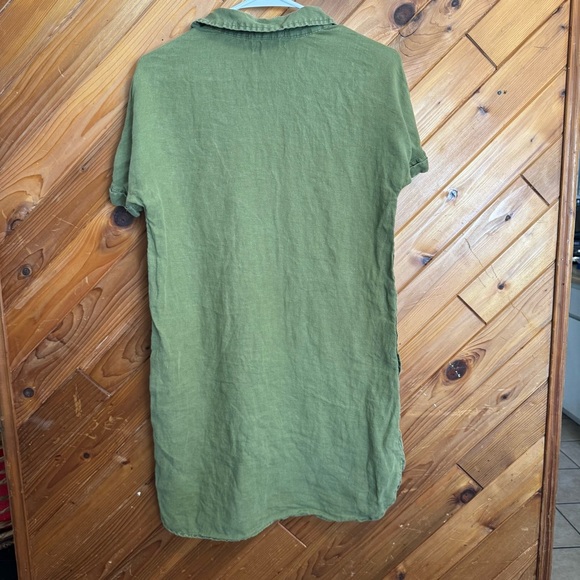 H by Halston Olive Green Linen Mini Dress Size XS - Picture 4 of 4